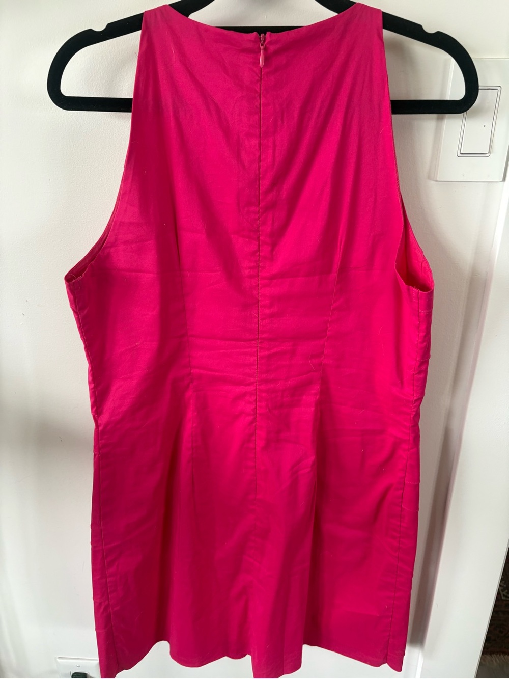 Minuet Tiered Ruffle Shift Dress – Hot Pink | Size Large - Picture 3 of 4